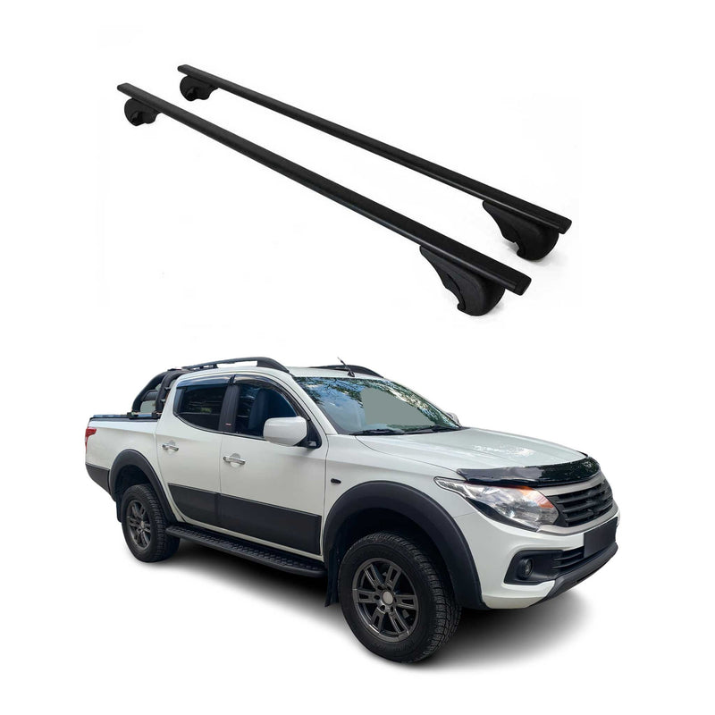 Dachträger Grundtäger für Fiat Fullback 2016-2019 75kg Metall Schwarz 2 tlg