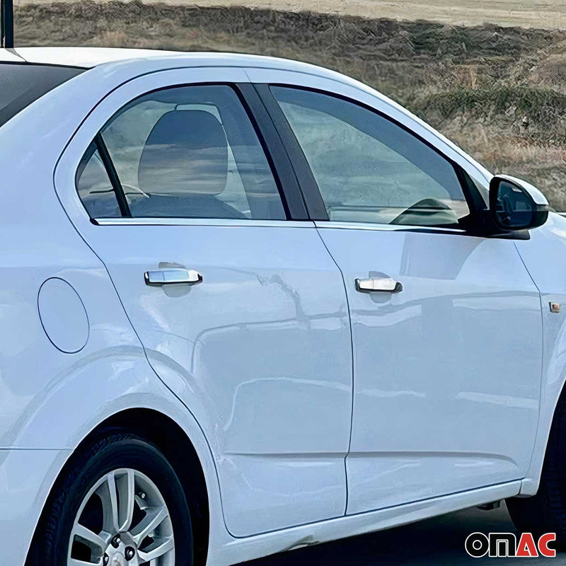Fensterleisten Zierleisten für Chevrolet Aveo Limousin 2012-2021 Edelstahl 4tlg