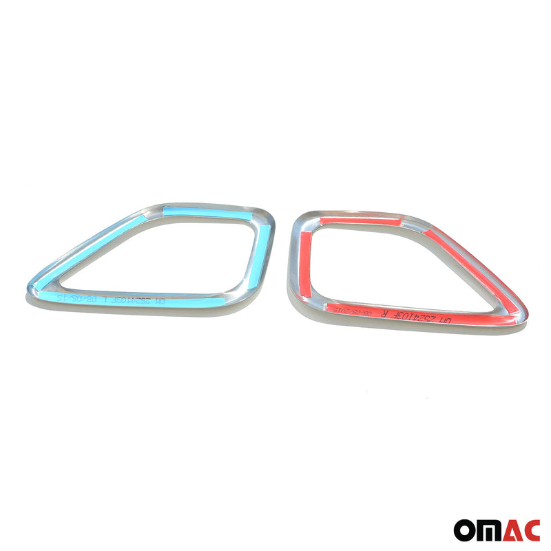 Nebelscheinwerfer Rahmen Umrandung für Fiat Doblo 2014-2022 Edelstahl Silber 2x