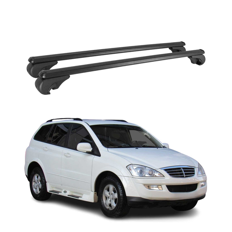 Dachträger für Ssangyong Kyron 2006-2011 Gepäckträger Grundträger Alu Schwarz 2x
