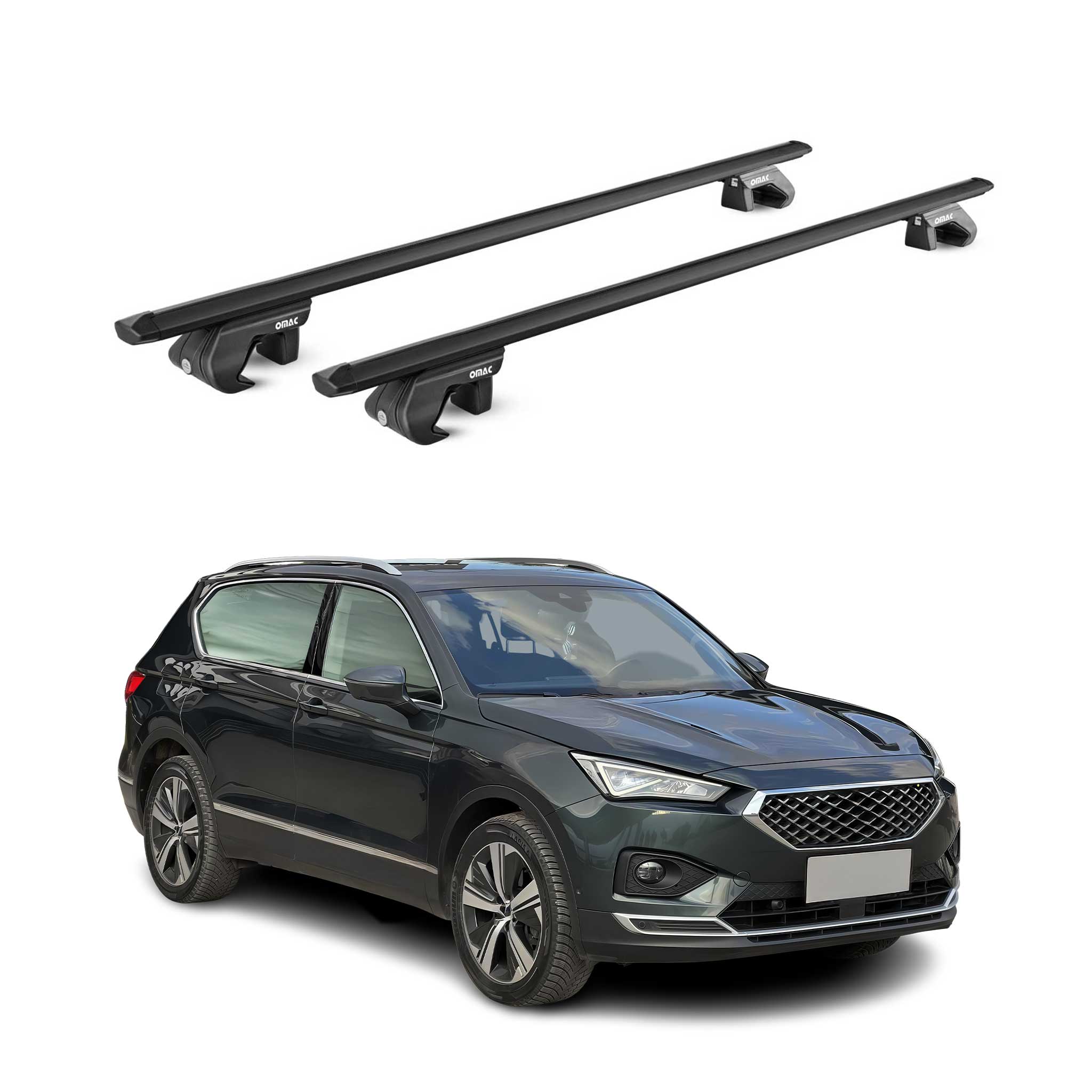 Dachträger Grundtäger für Seat Tarraco 2018-2024 5 tür 90kg Alu Schwarz 2x ABE