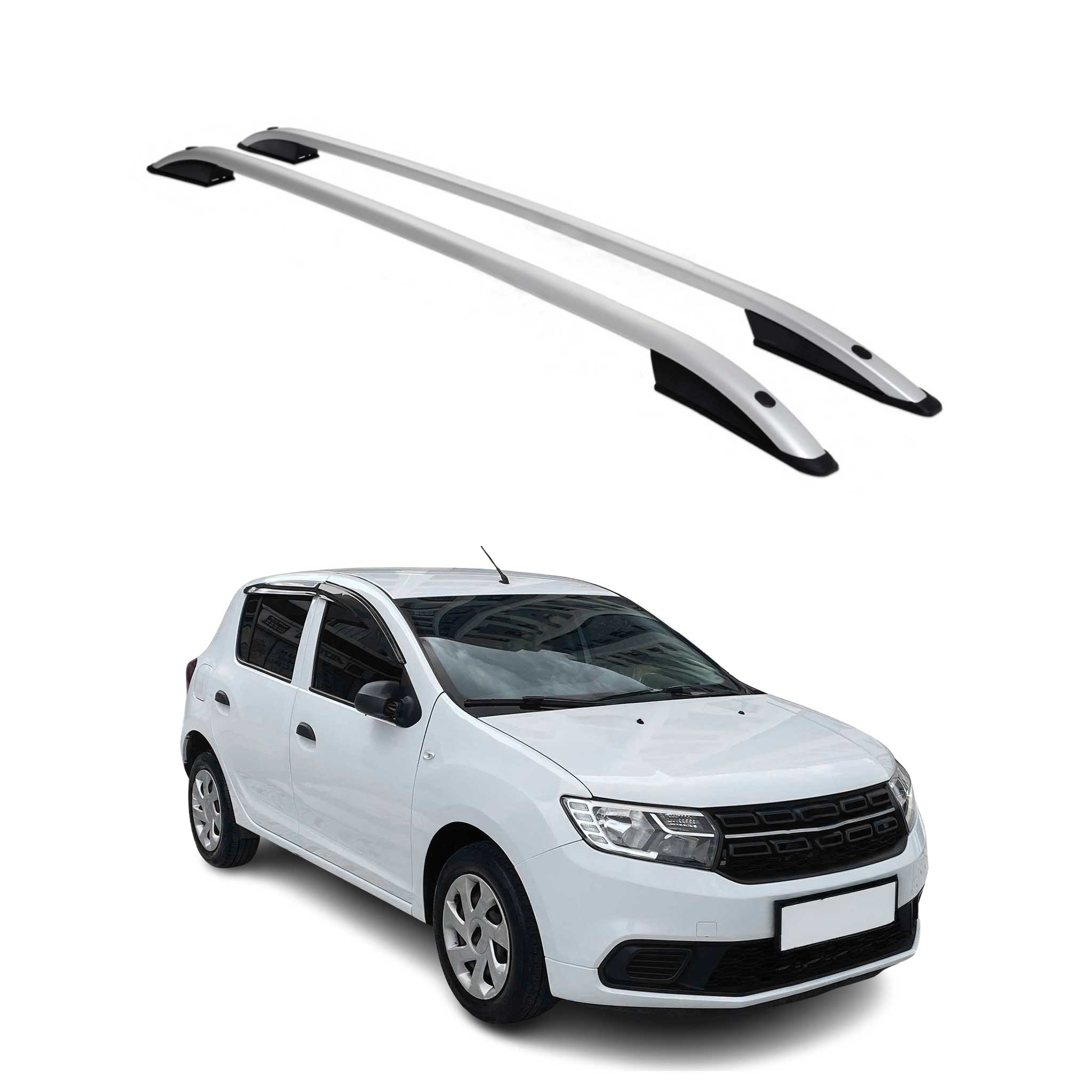 Dachreling Relingträger Alu für Dacia Sandero Stepway 2008-2020 Alu Silber 2x