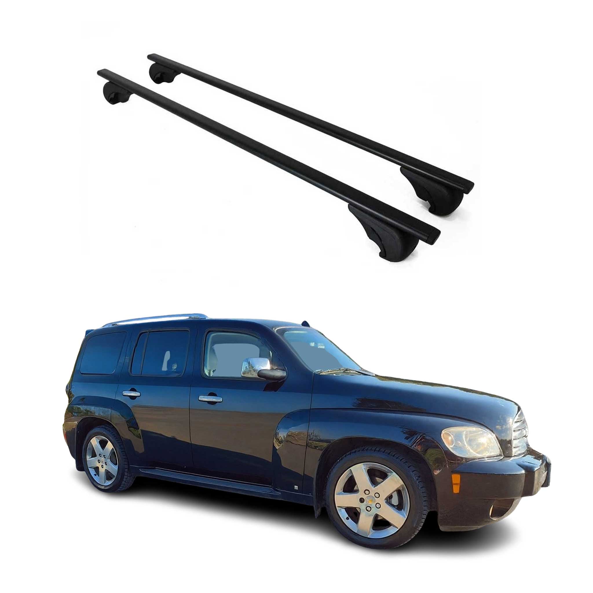 Dachträger Grundtäger für Chevrolet HHR 2005-2011 75kg Metall Schwarz 2 tlg