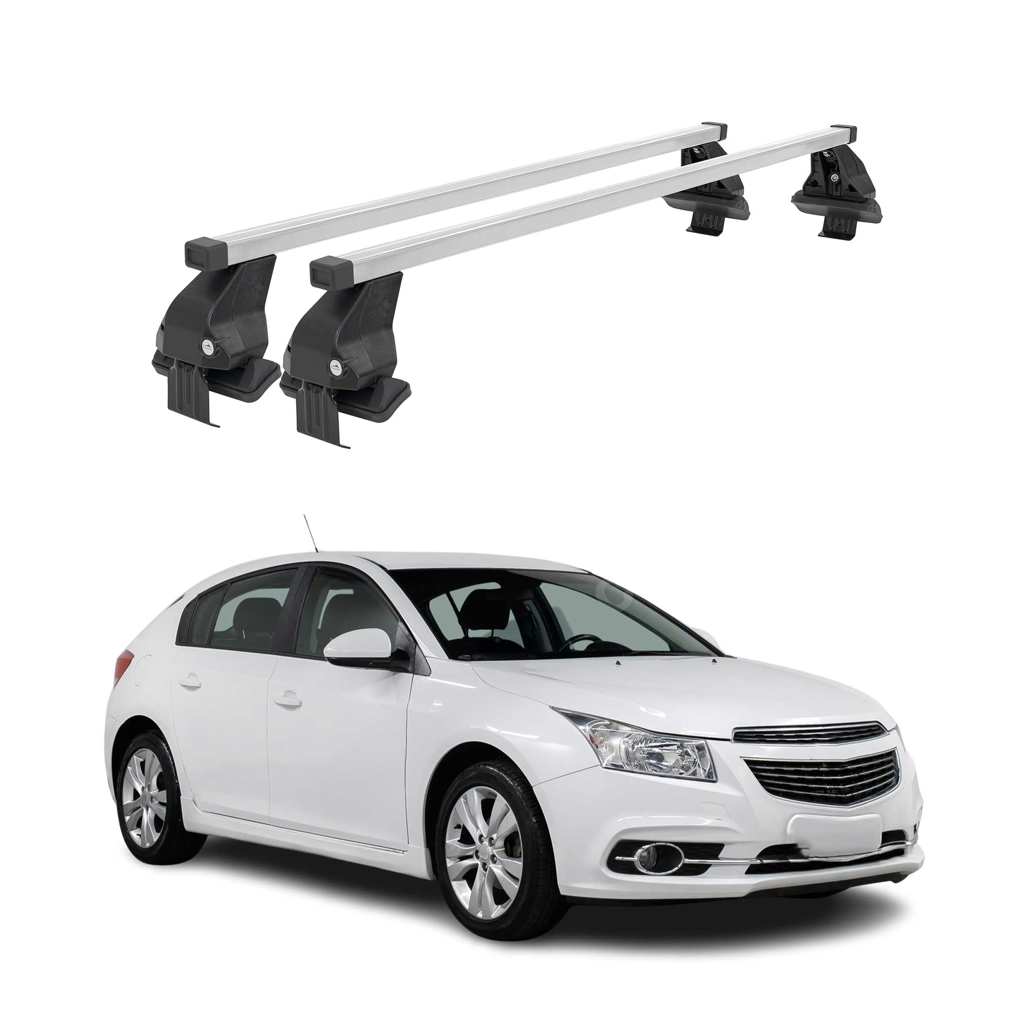 Menabo Dachträger für Chevrolet Cruze 2009-2016 Schrägheck 50kg Stahl Silber 2x