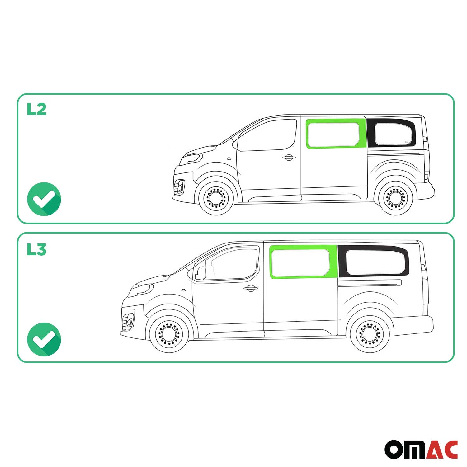 Seitenfenster Auto für Peugeot Expert Traveller 2016-2026 Links Auto L2 L3