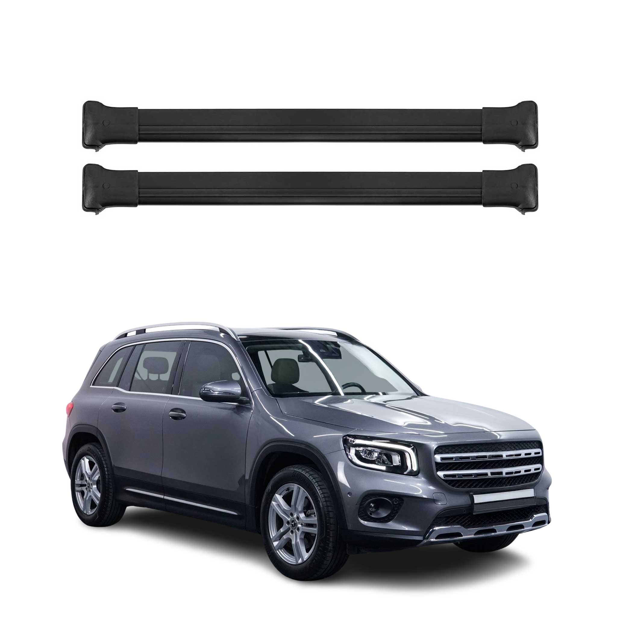 Dachträger Grundtäger für Mercedes GLB X247 2019-2026 75kg Aluminium Schwarz 2x