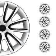 4x Radzierblenden Radblenden Radkappen für 15" Zoll Stahlfelgen Schwarz Grau