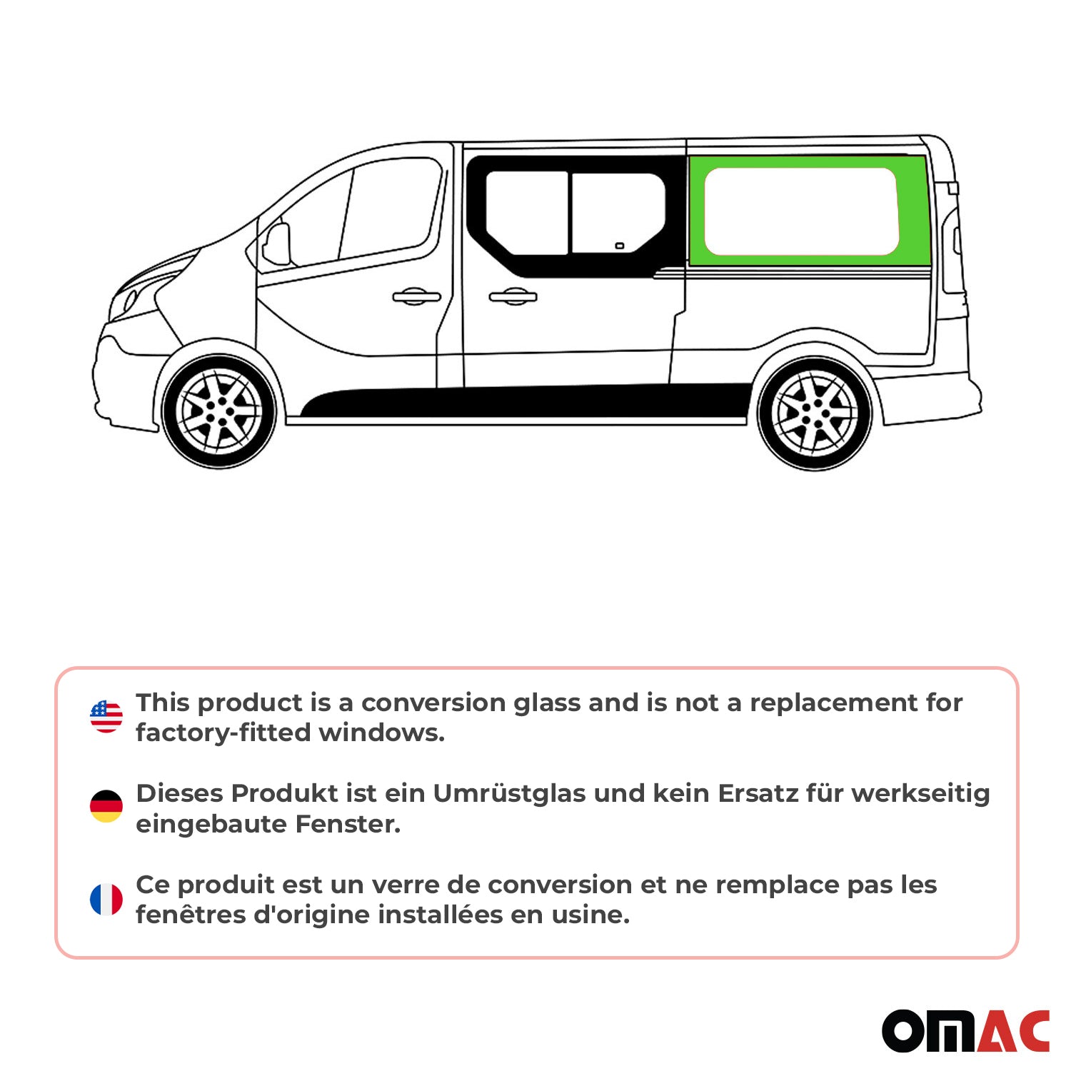 Seitenfenster Auto Fenster für Opel Vivaro A 2001-2014 Schiebetür Links L2