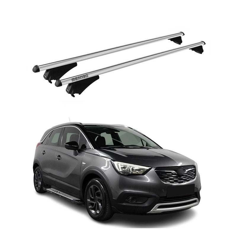 Menabo Dachträger Grundtäger für Opel Crossland X 2017-2020 75kg Alu Silber 2x
