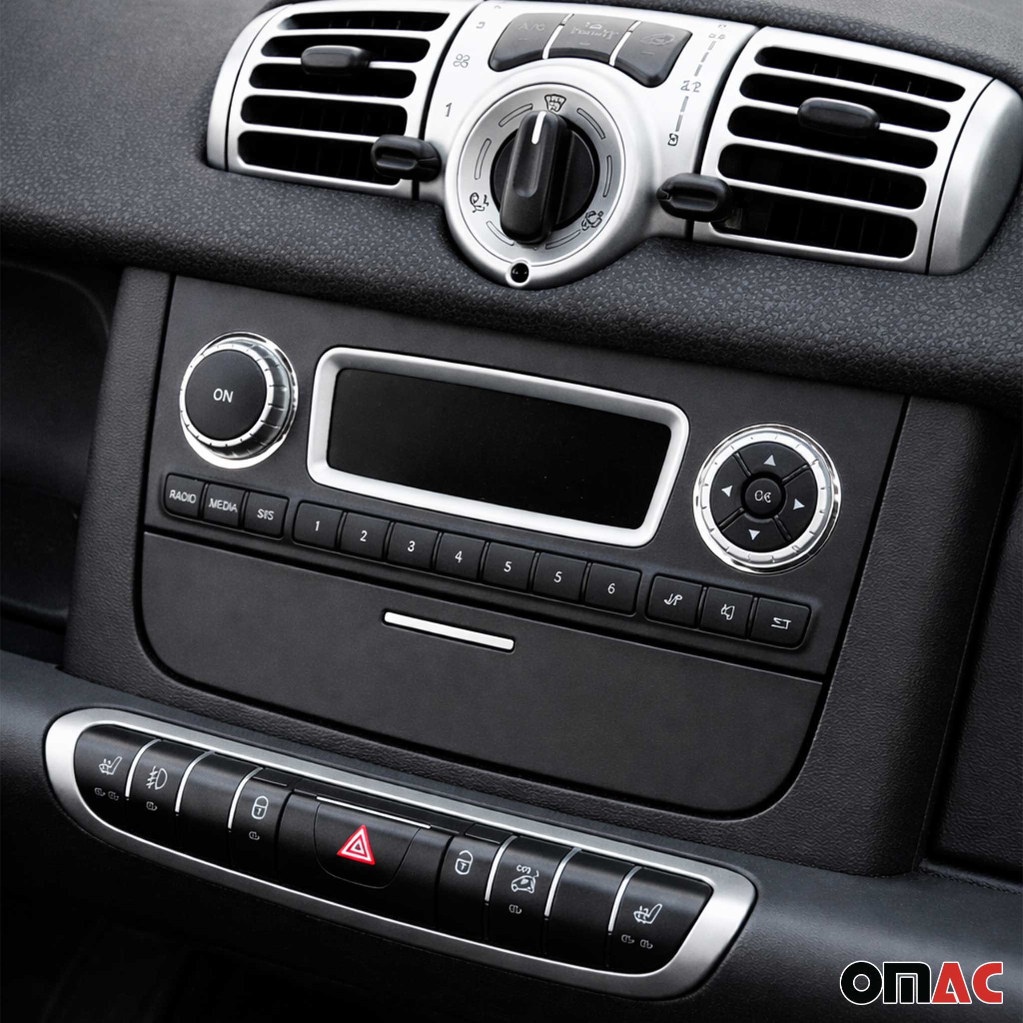 Schalterrahmen Blende für Smart ForTwo 451 2009-2014 Edelstahl Chrom 2tlg