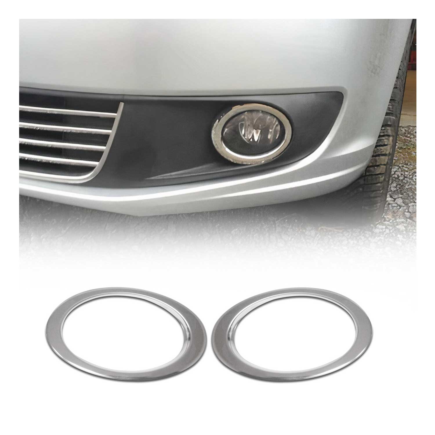 Nebelscheinwerfer Rahmen Umrandung für VW Caddy 2010-2015 Edelstahl Chrom 2tlg