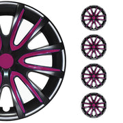 Radkappen Radzierblenden Radblenden 15" Zoll Stahlfelgen Schwarz Lila 4x