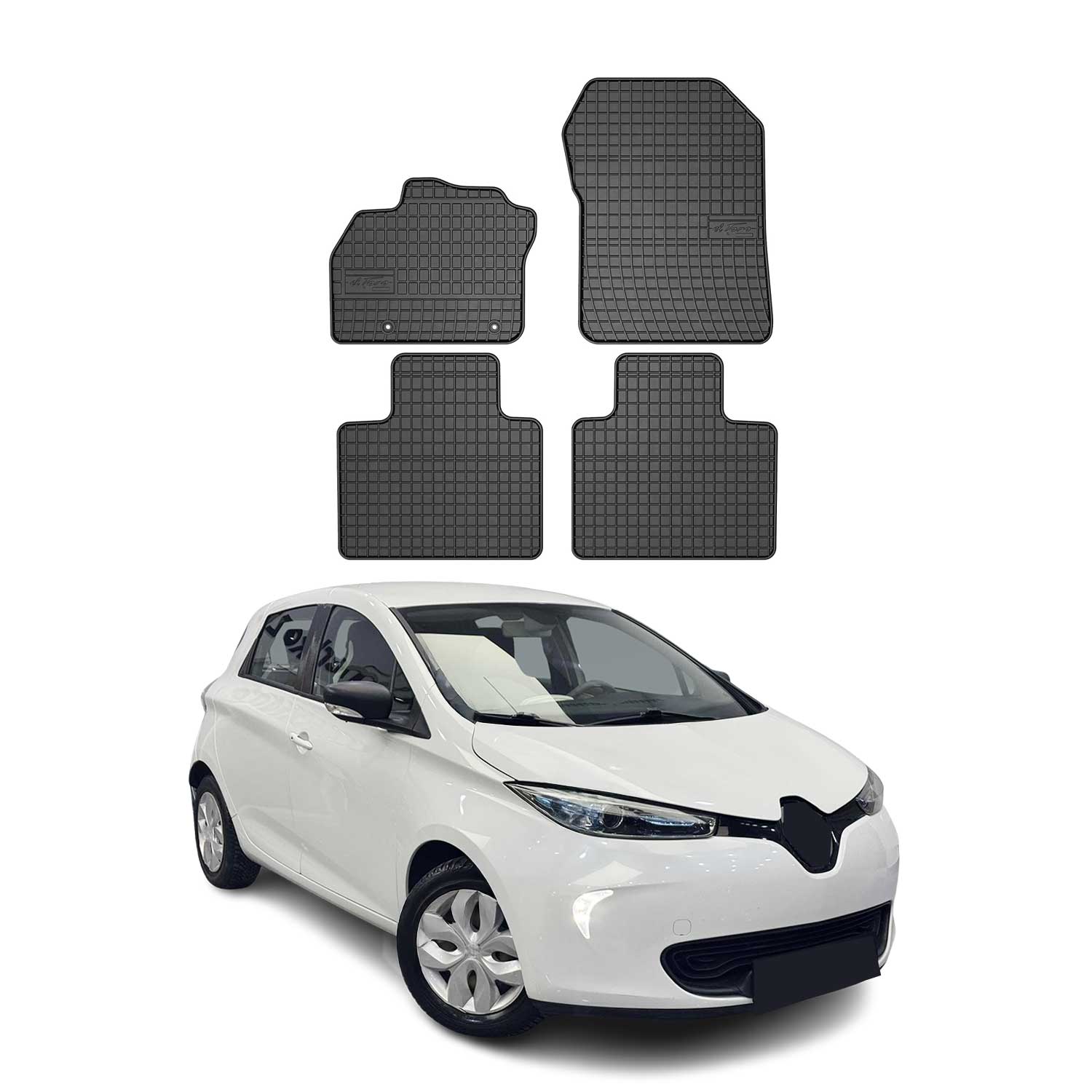 OMAC Gummi Fußmatten für Renault Zoe 2012-2019 Automatten Gummi Schwarz 4tlg