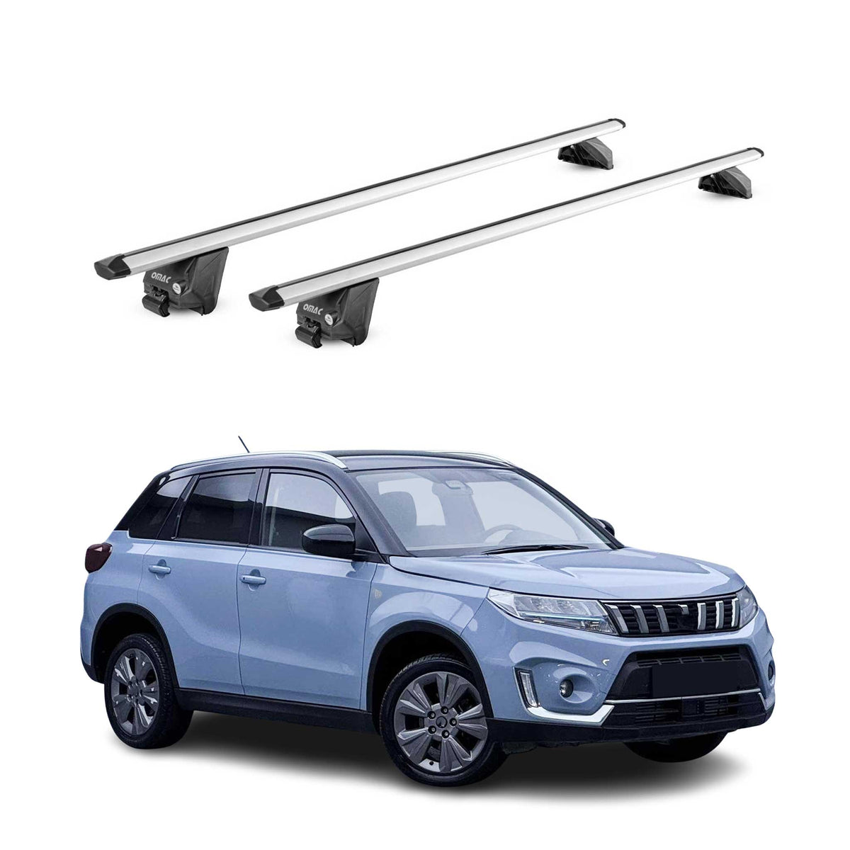 Dachträger Grundtäger für Suzuki Vitara mk4 2015-2026 100kg Alu Silber 2tlg ABE