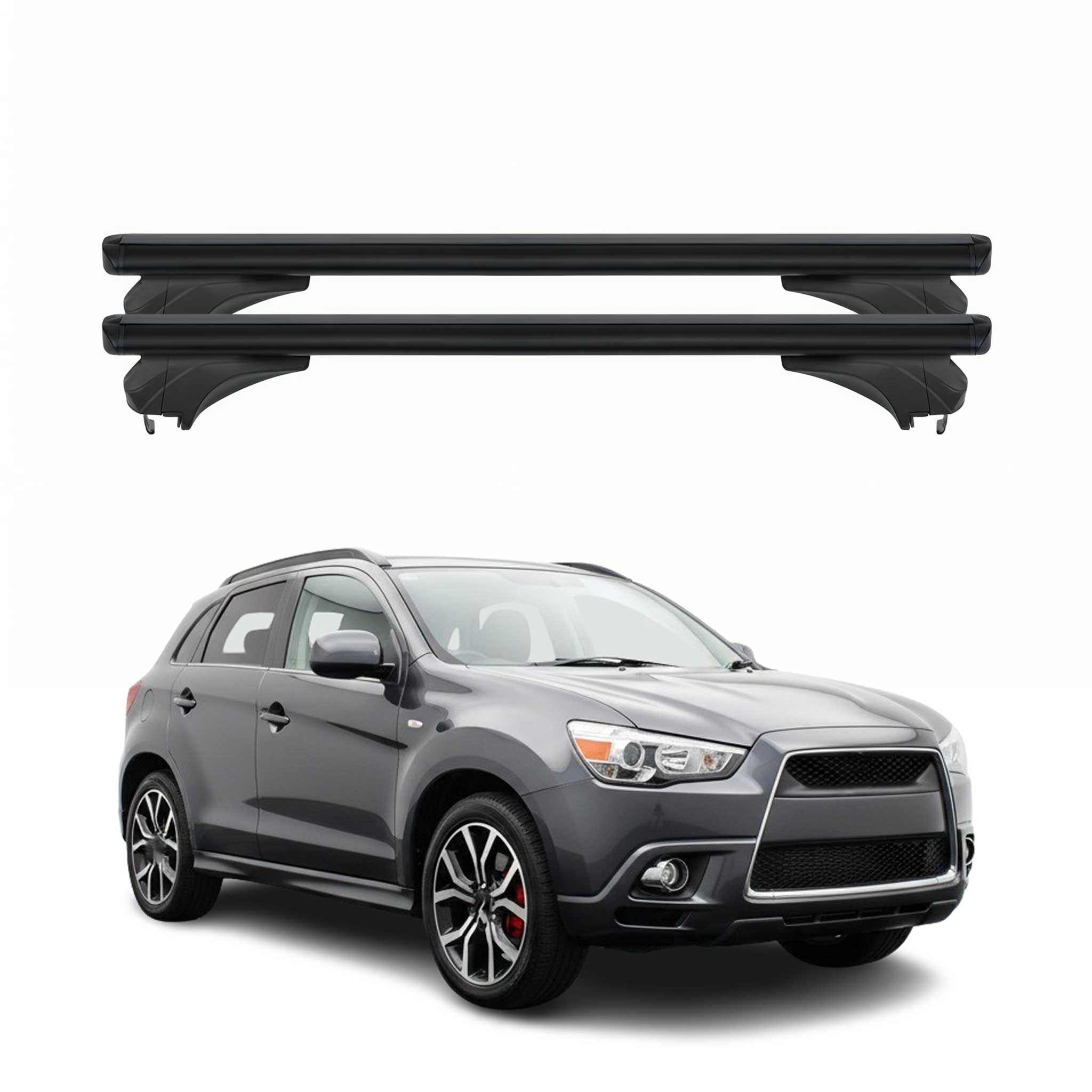 Menabo Dachträger für Mitsubishi Outlander Sport / RVR 2010-2023 Alu Schwarz 2x