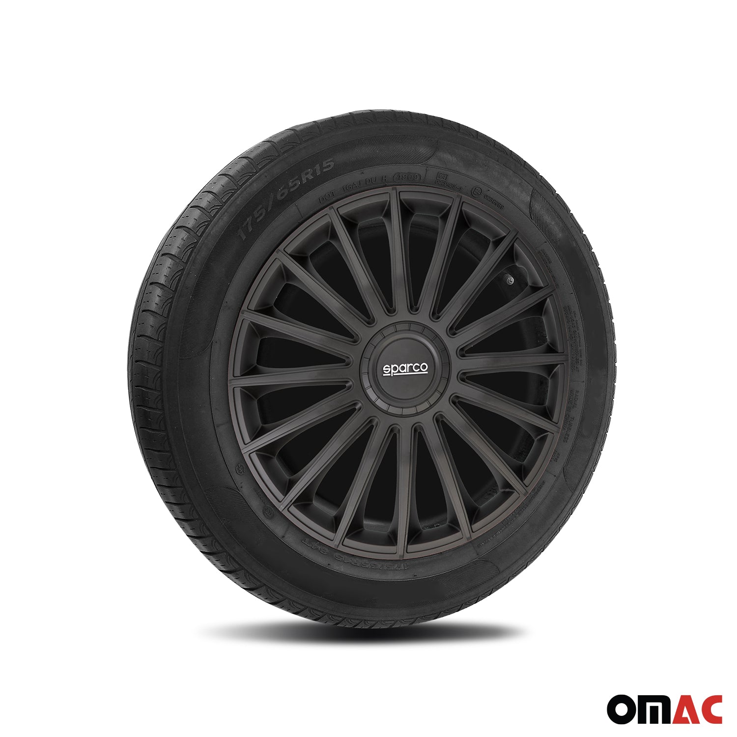 Radkappen Radzierblenden Sparco Treviso 16" Zoll Auto Abdeckung Set Schwarz 4x