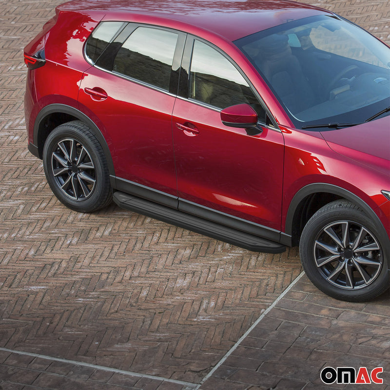 Trittbretter Seitenschweller für Mazda CX-5 2017-2024 Alu Schwarz ABE