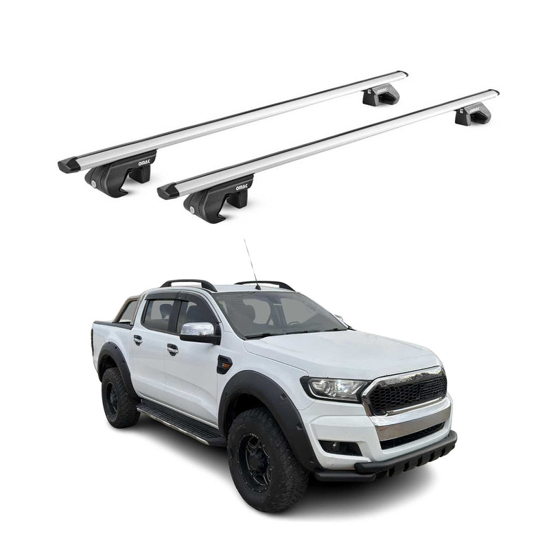 Dachträger Grundtäger für Ford Ranger 2011-2025 4 tür 90kg Alu Silber 2 tlg ABE