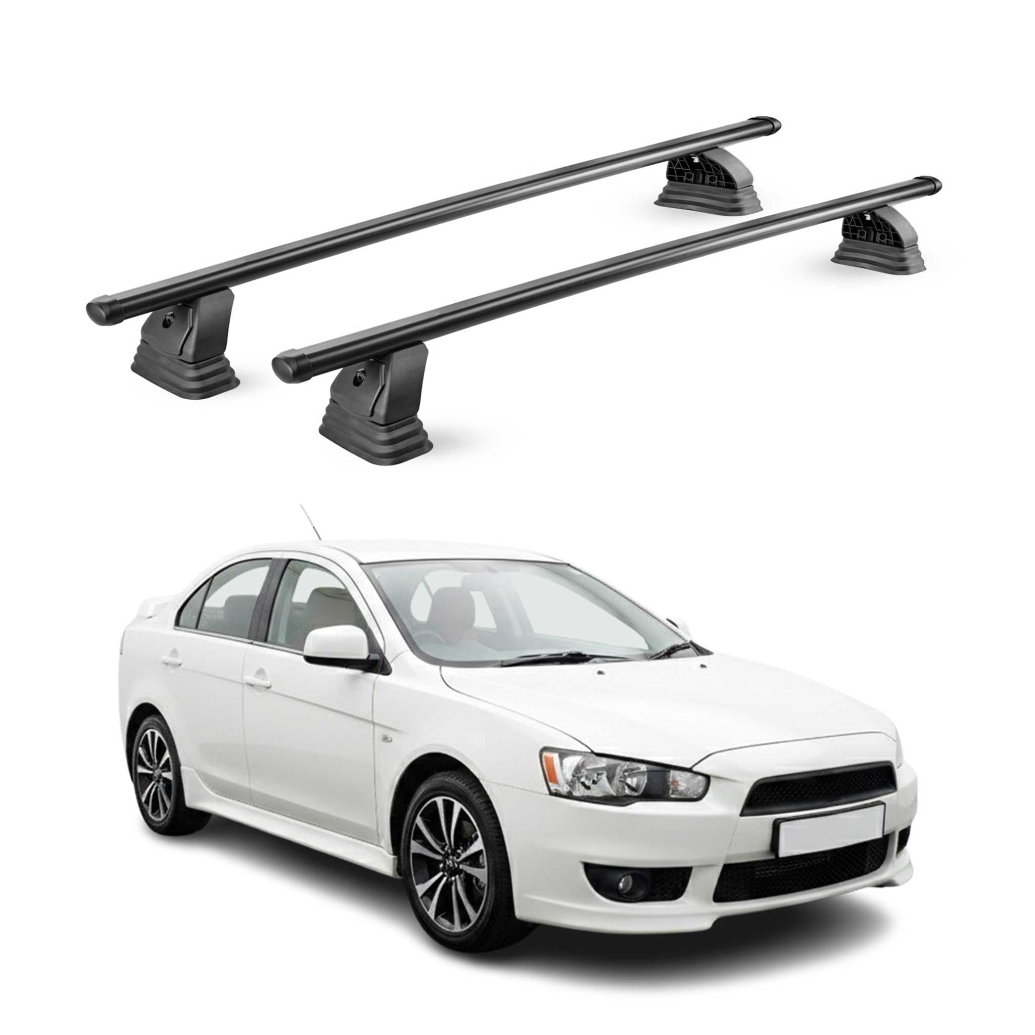 Stahl Dachträger für Mitsubishi Lancer 2008-2020 TÜV Abschließbar 2tlg Schwarz