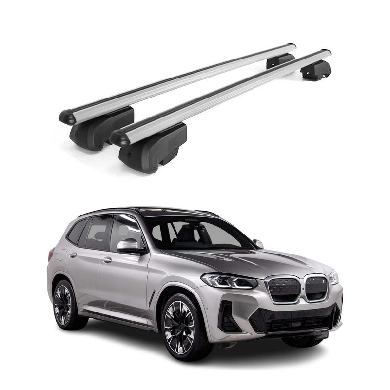 Dachträger Gepäckträger für BMW iX3 G08 2020-2025 Querträger ABE Alu Grau 2x