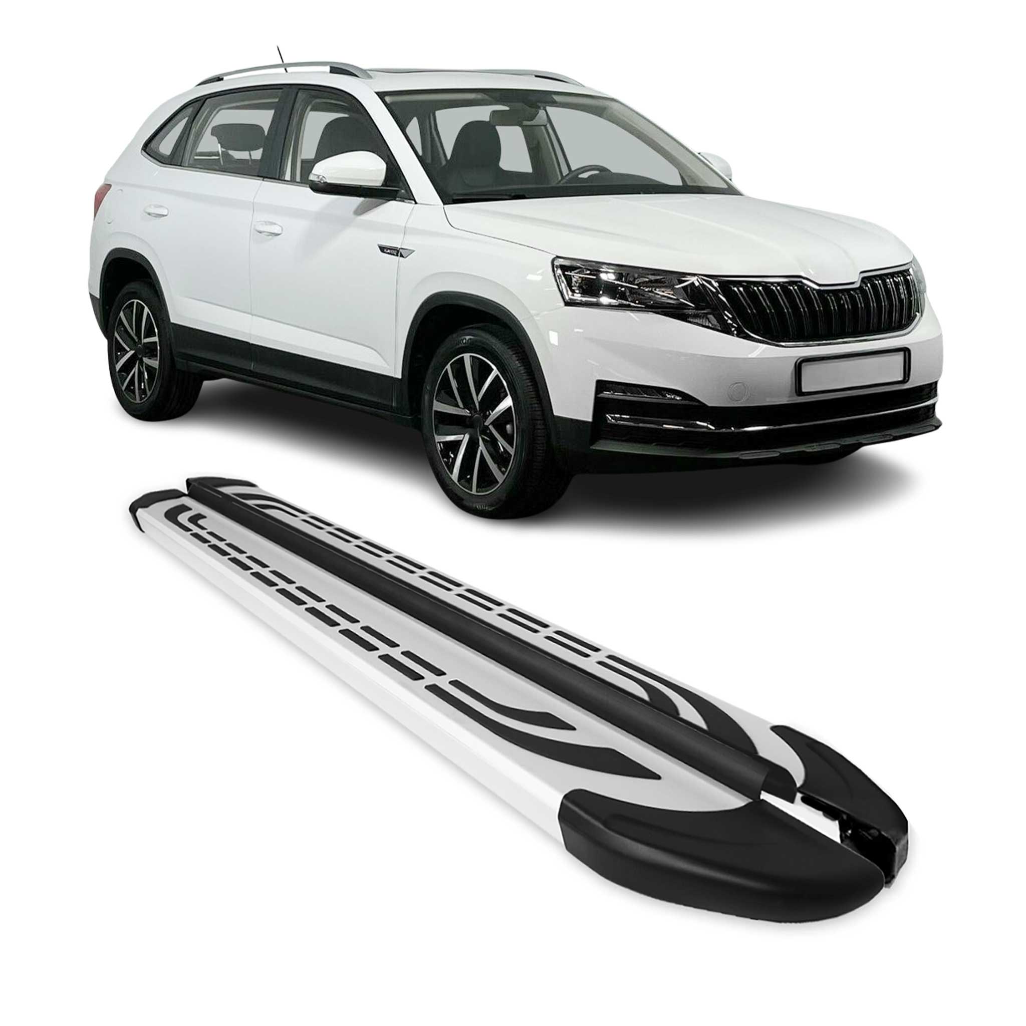 Trittbretter Seitenschweller für Skoda Kamiq 2019-2026 Silber Aluminium 2 tlg
