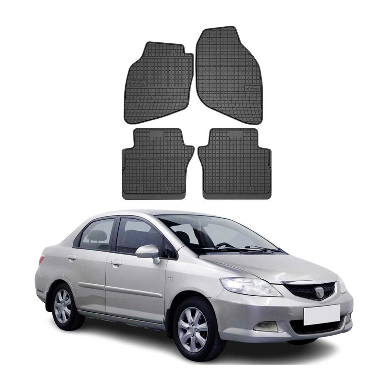 OMAC Gummi Fußmatten für Honda City 2002-2009 Automatten Gummi TPE Schwarz 4tlg