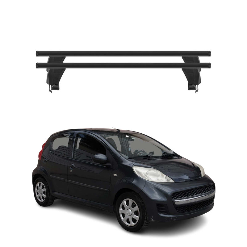Menabo Dachträger Grundtäger für Peugeot 107 2005-2014 50kg Alu Schwarz 2 tlg