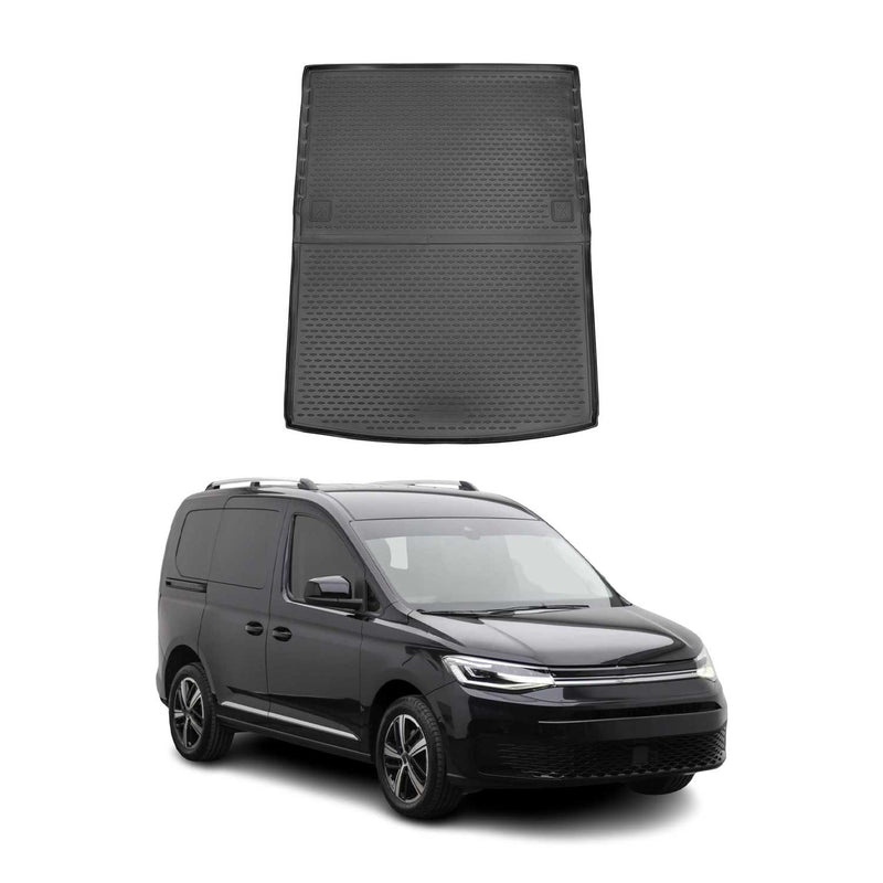 Kofferraummatte Kofferraumwanne für VW Caddy 2020-2025 Gummi TPE Schwarz
