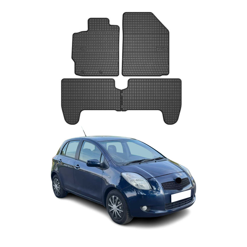 OMAC Gummi Fußmatten für Toyota Yaris 2005-2011 Automatten Gummi Schwarz 4tlg