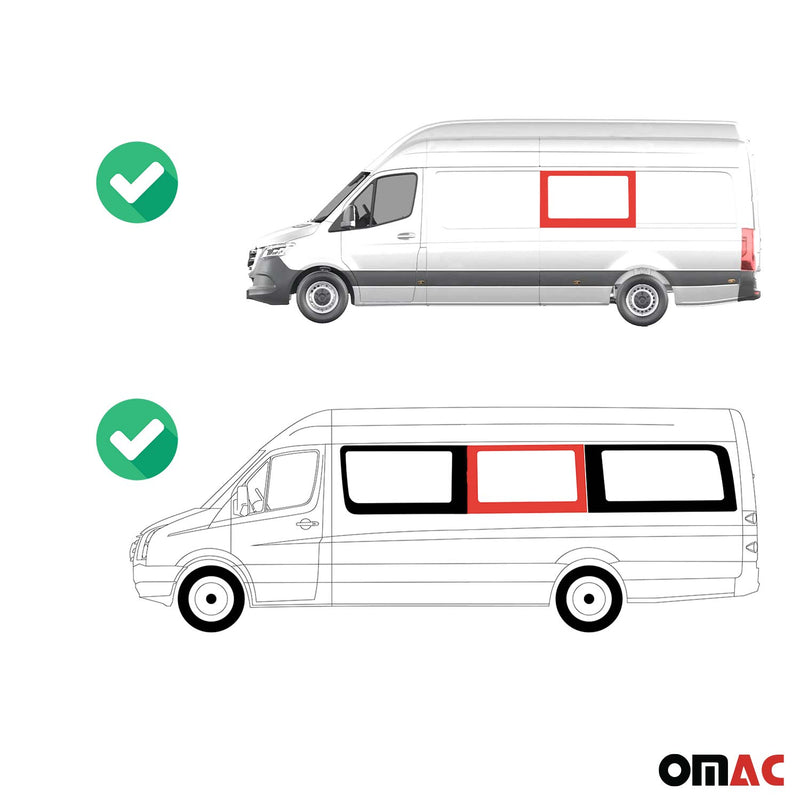 Seitenfenster für Mercedes Sprinter W907 2018-2024 Links Mittel Fenster L3 L4