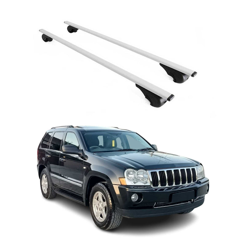 Dachträger Grundtäger für Jeep Grand Cherokee WK 2005-2010 75kg Metall Silber 2x