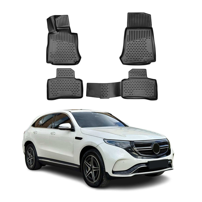 OMAC Fußmatten Gummimatten für Mercedes EQC N293 2019-2023 Automatten Schwarz 4x