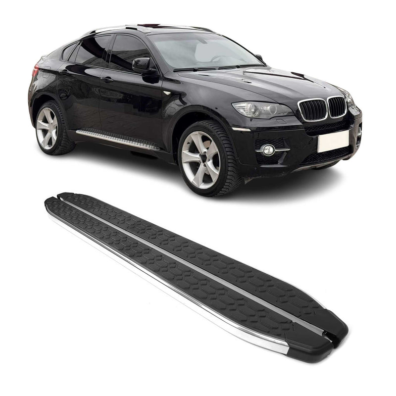 Trittbretter Seitenschweller für BMW X5 E70 2006-2013 Edelstahl Schwarz Silber