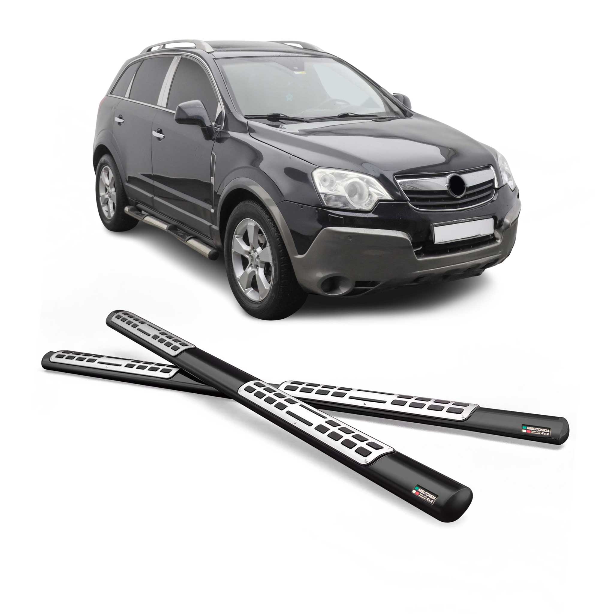 Edelstahl Seitenschweller Schwellerrohre für Opel Antara 2007-2011 Schwarz