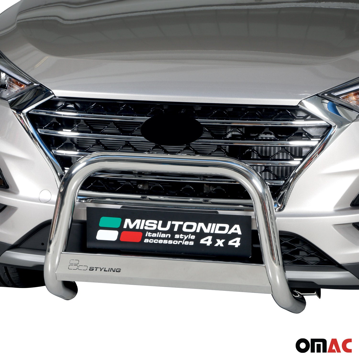 Frontbügel Frontschutzbügel für Hyundai Tucson 2018-2021 ø63mm Stahl Silber