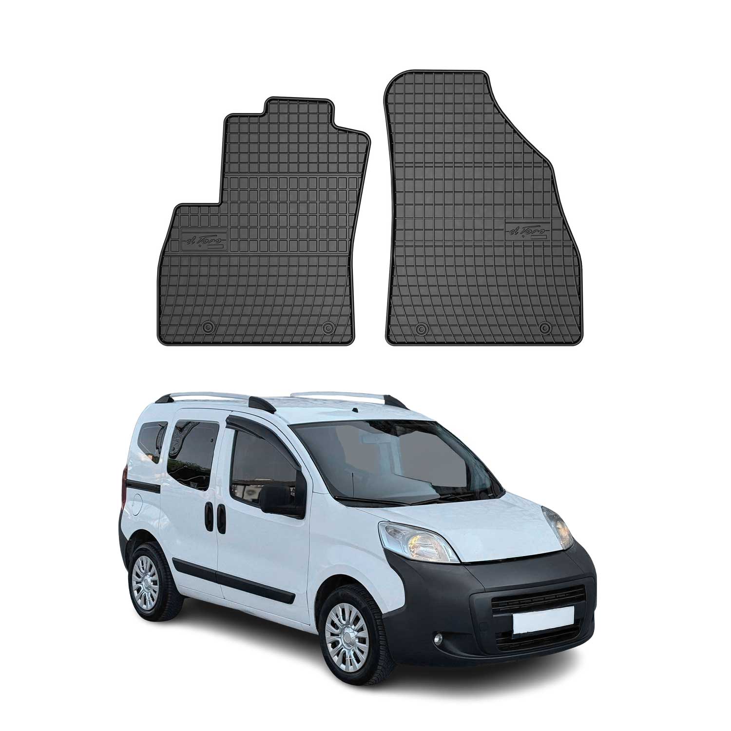 OMAC Gummi Fußmatten für Peugeot Bipper 2008-2014 Automatten TPE Schwarz 2x
