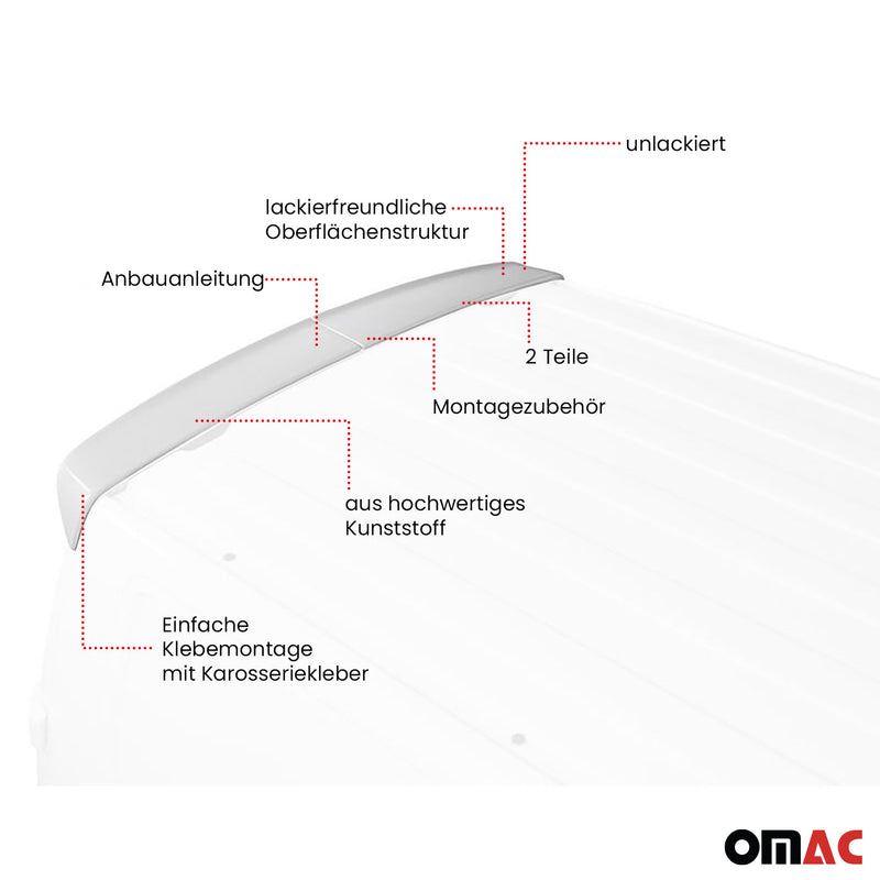 RDX Dachspoiler für VW T6 T6.1 Transporter 2015-2024 mit 2 Hecktüre