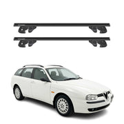 Dachträger Grundtäger für Alfa Romeo 156 Sportwagon 2000-2006 Alu TÜV Schwarz 2x