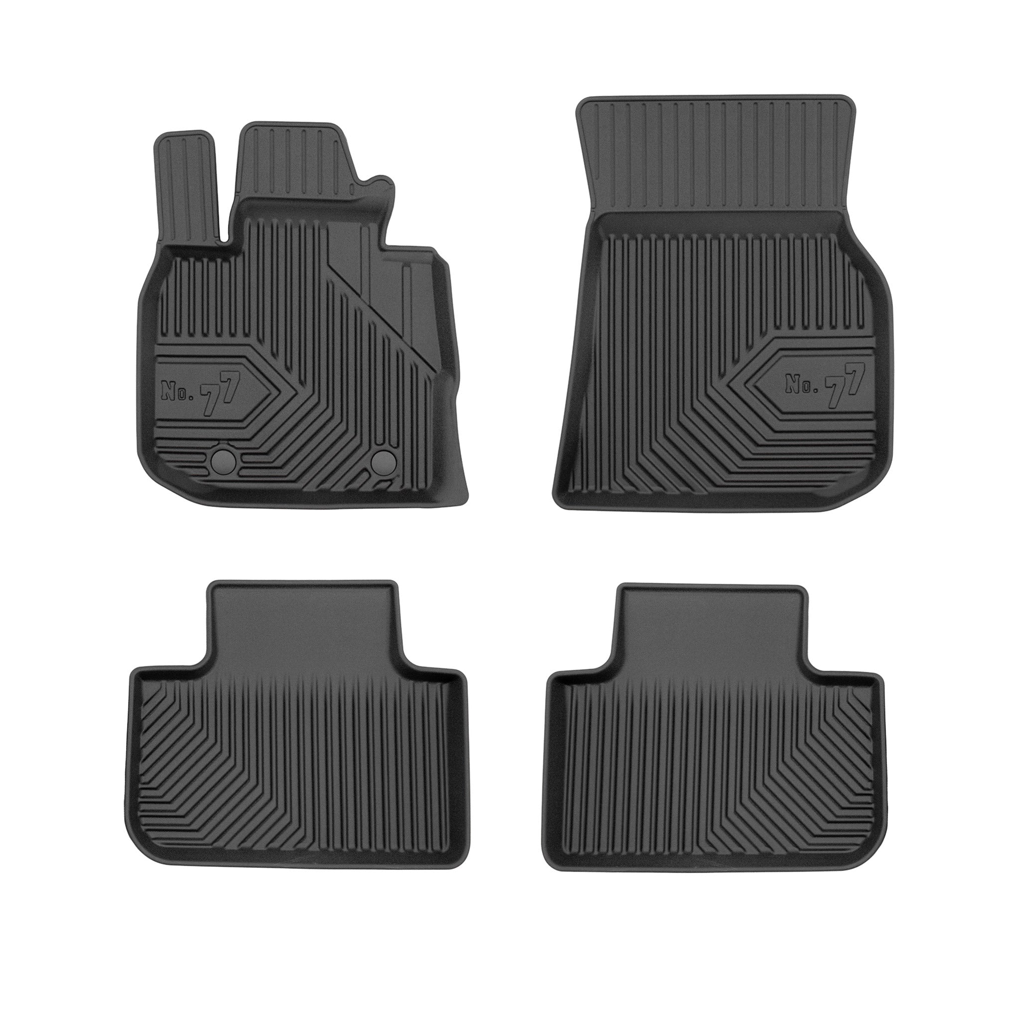 Fußmatten Gummimatten No.77 für BMW X4 G02 2018-2025 TPE Gummi Schwarz 4 tlg