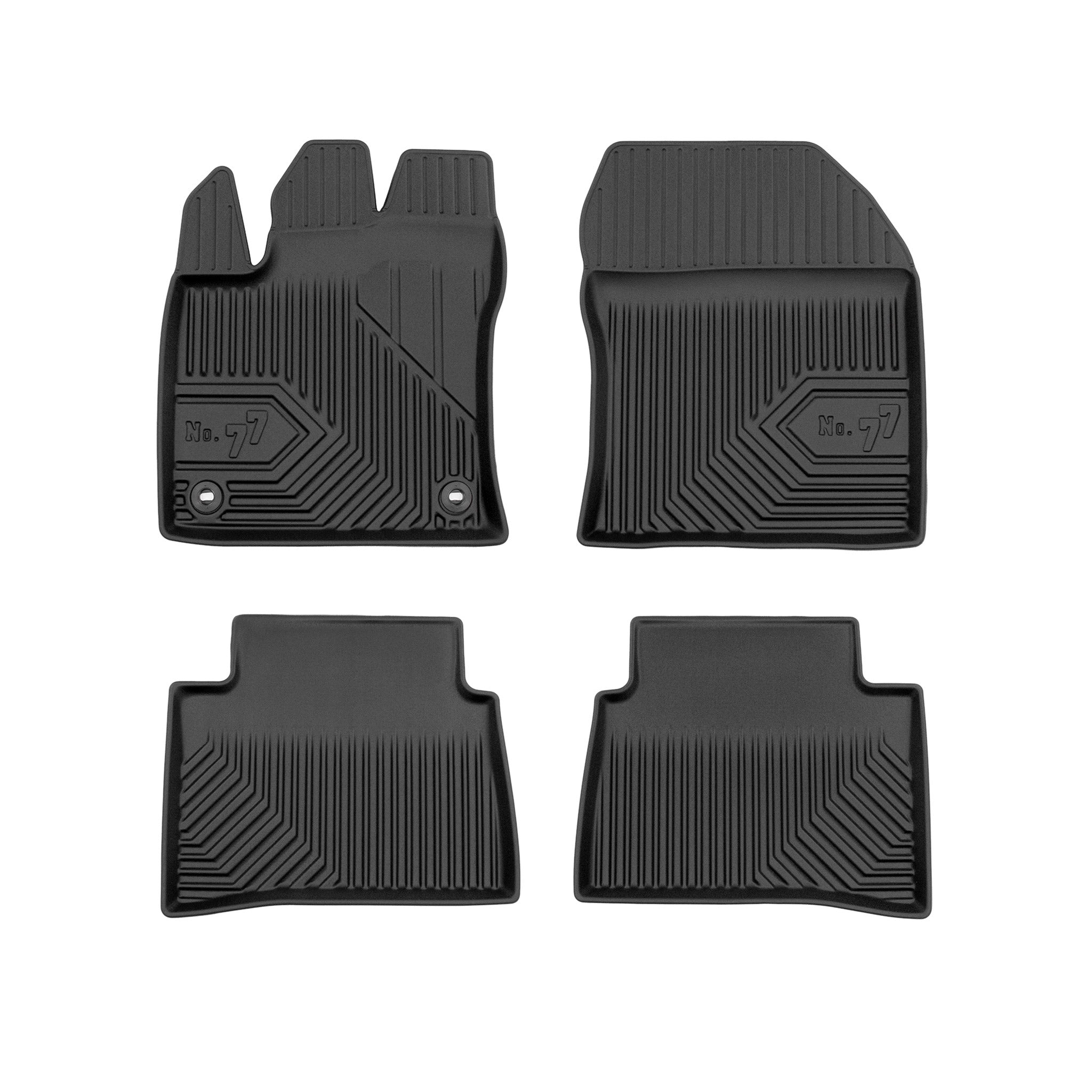 Fußmatten Gummimatten No.77 für Toyota Prius IV 2015-2023 TPE Schwarz 4 tlg