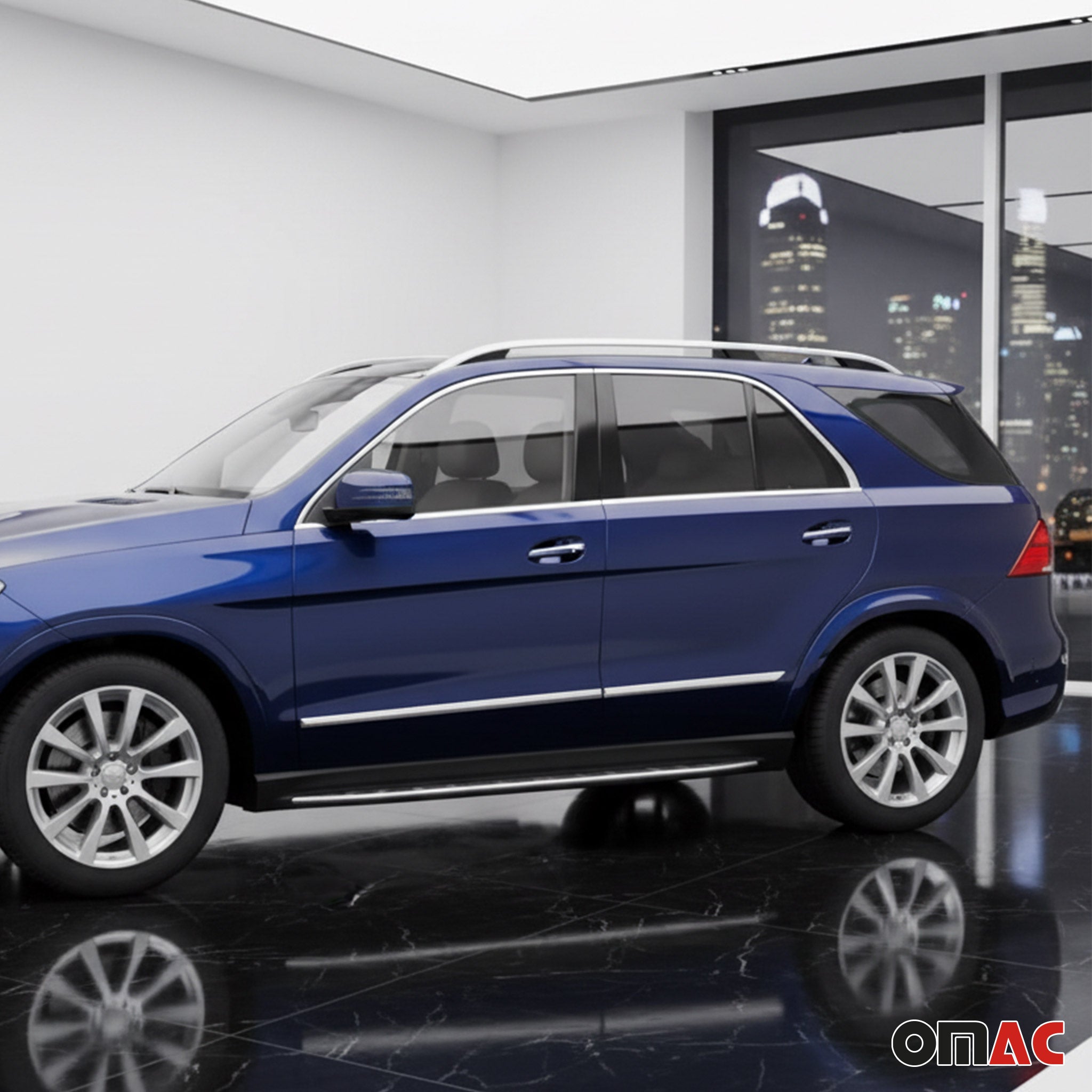 Seitentürleiste Türschutzleiste für Mercedes GLC X253 2015-2020 Edelstahl 2x