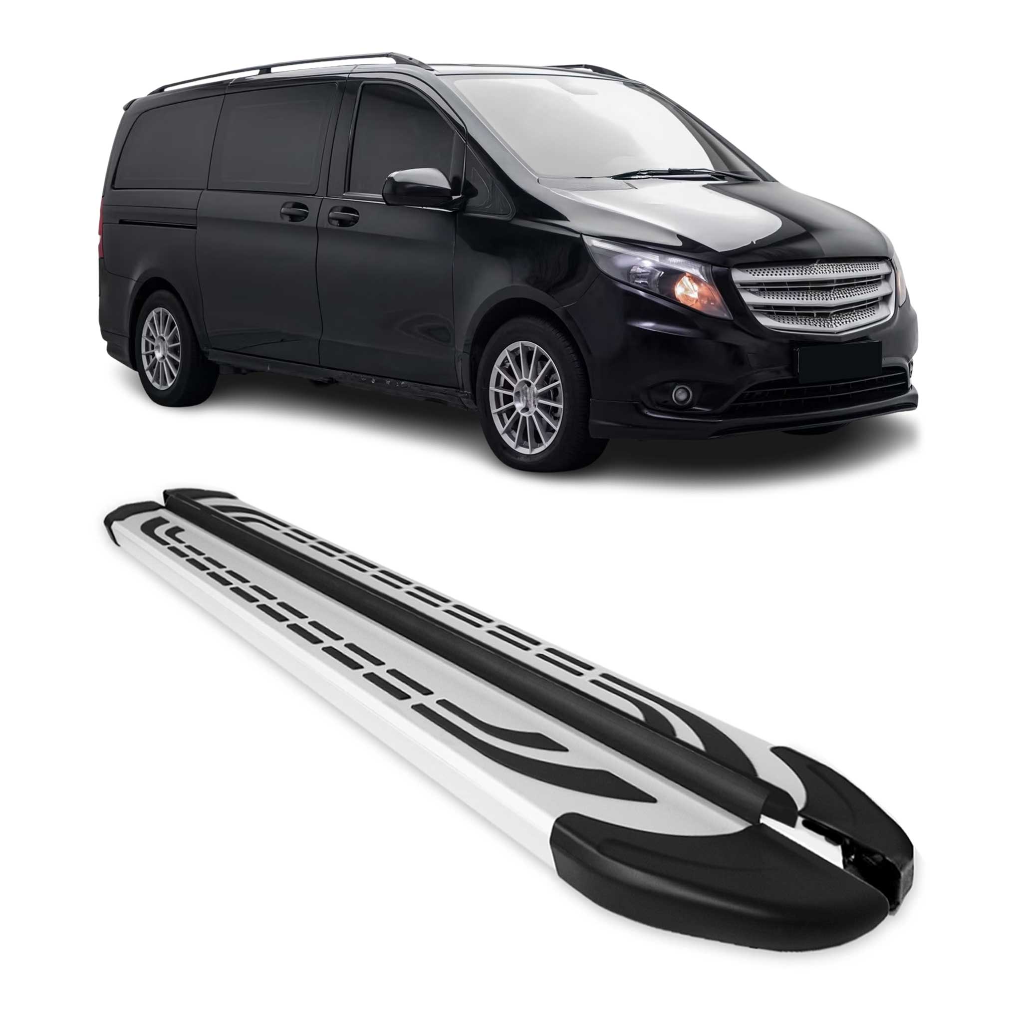 Trittbretter Schweller Seitenbretter für Mercedes Vito 2014-2026 Kurzer Alu