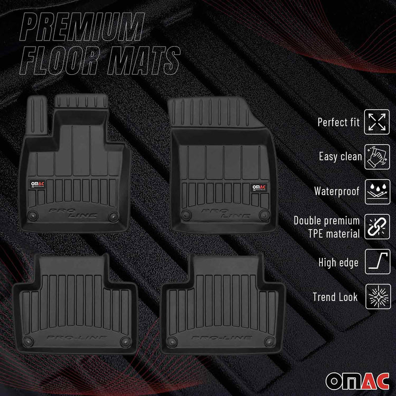 OMAC Gummi Fußmatten für Volvo XC90 2014-2024 Premium TPE Automatten Schwarz 4x