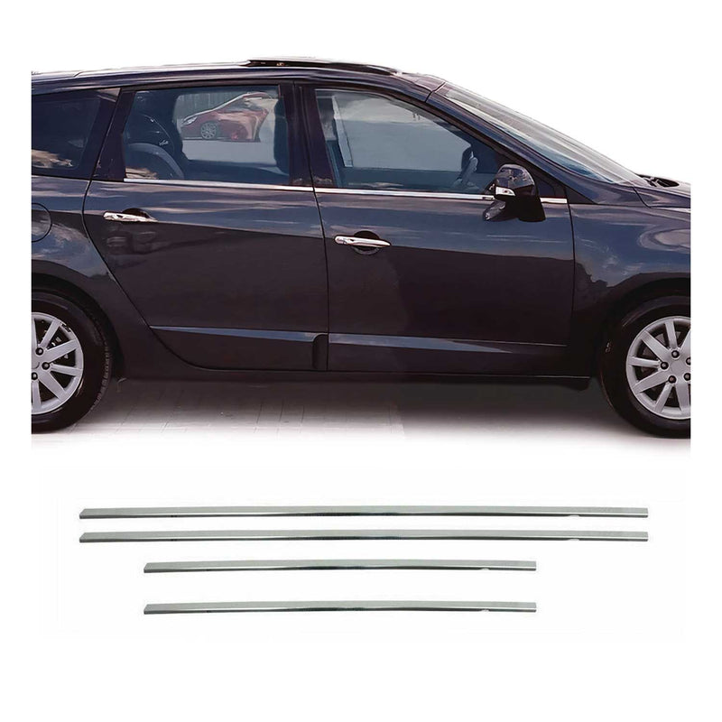 Fensterleisten Zierleisten für Renault Grand Scenic 2009-2013 Edelstahl Chrom 4x
