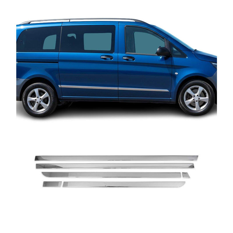 Seitentürleiste Türschutz für Mercedes Klasse W447 2014-2025 L1/L2 Edelstahl 1x