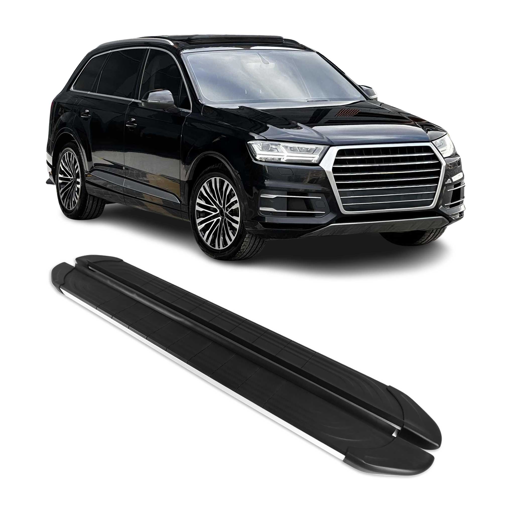 Trittbretter Seitenschweller für Audi Q7 4M 2015-2026 Aluminium Schwarz Silber
