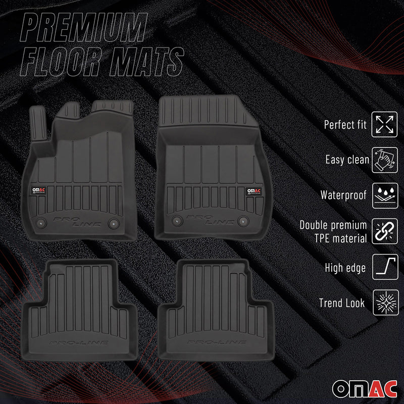 OMAC Gummi Fußmatten für Opel Zafira C Tourer 2012-2019 Premium Gummi Schwarz 4x