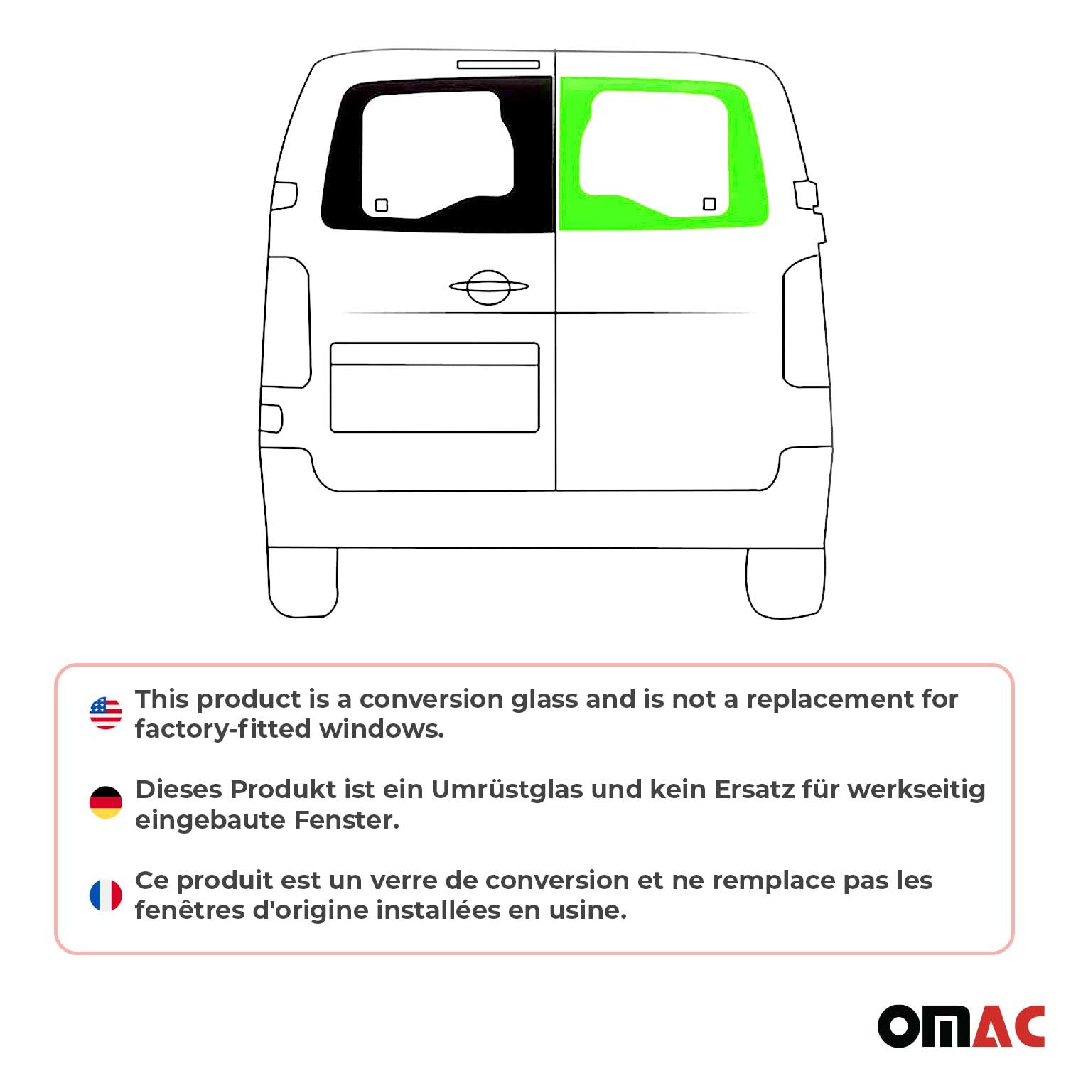 Heckscheibe Flügeltür Fenster für Citroen Jumpy 2016-2026 L1 L2 L3 Hinten Rechts