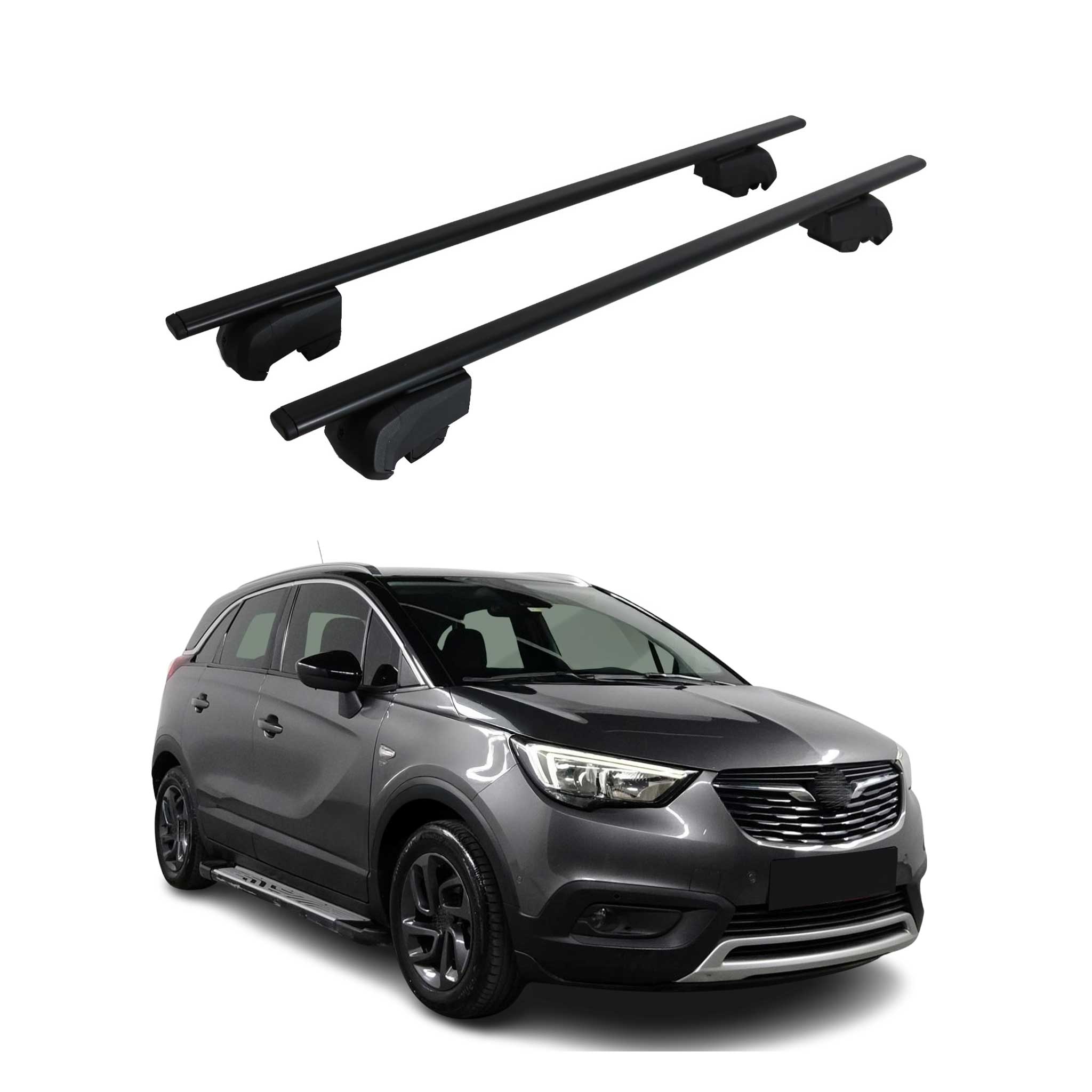 Dachträger Grundtäger für Opel Vauxhall Crossland X 2017-2024 75kg Schwarz 2x