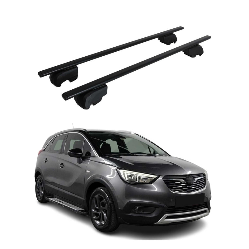 Dachträger Grundtäger für Opel Vauxhall Crossland X 2017-2020 75kg Schwarz 2x